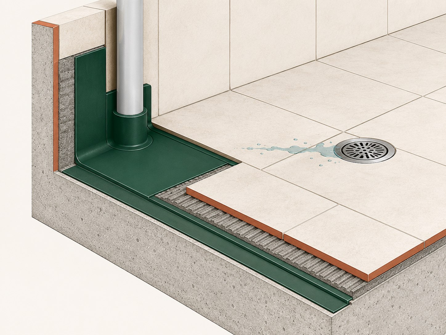 Sàn ướt và khu vực cần xử lý chống thấm
